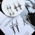 Special Design Scissors Cross Spoon Fork Compass Ruler Men and Women Charm Earring